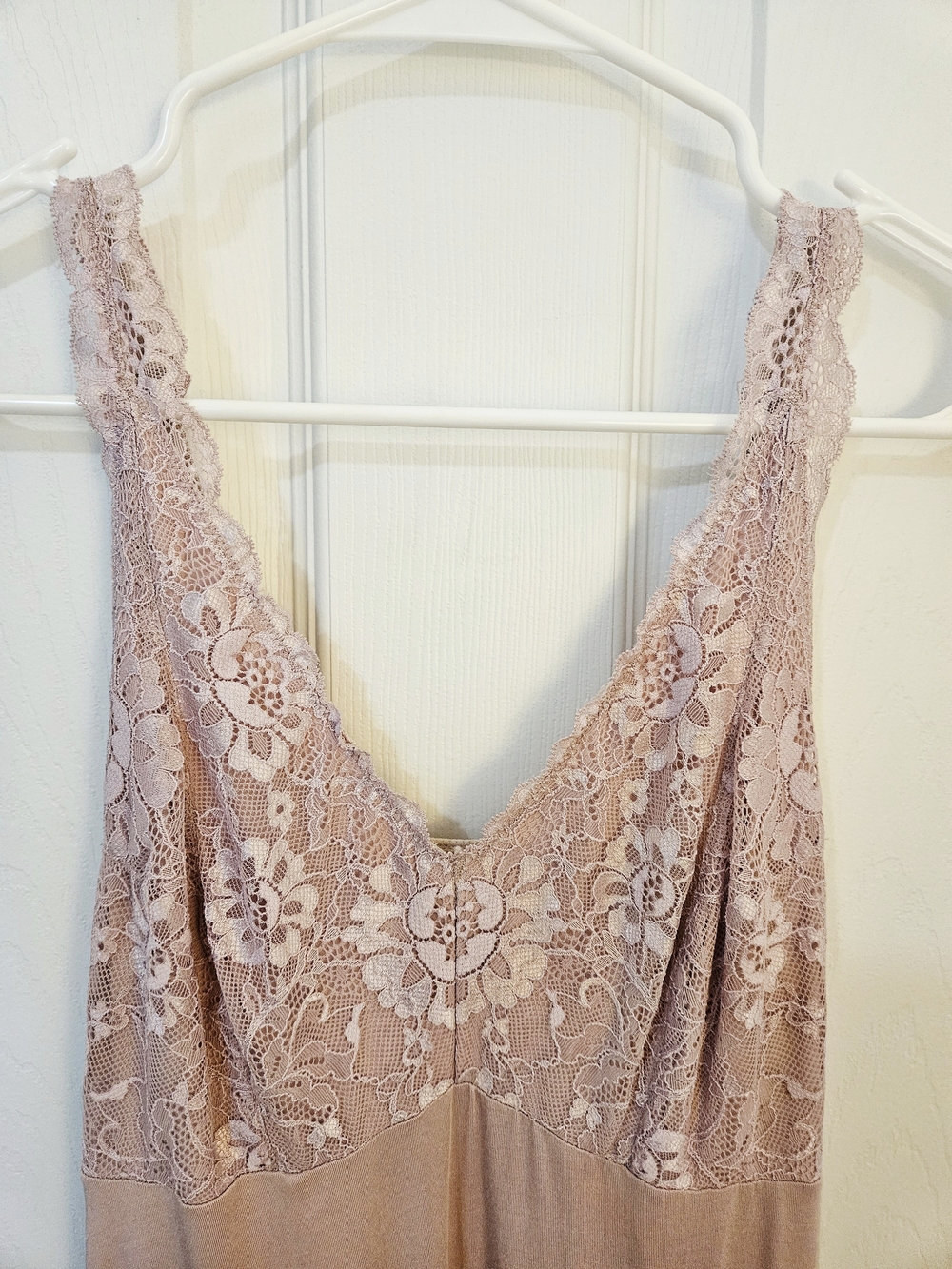 Lace Trim Felina Sleeveless Nightgown in Dusty Rose - Picture 2 of 5